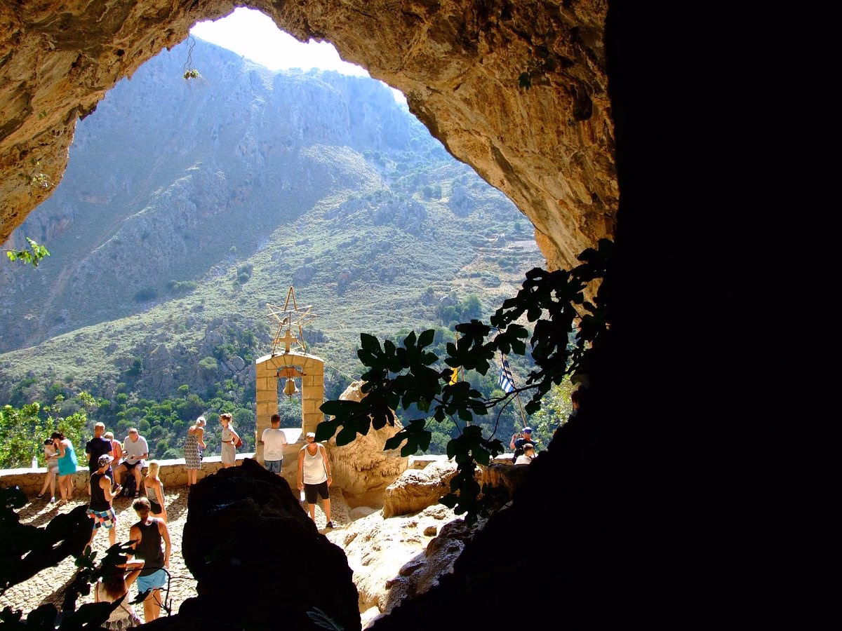 What is the history of the cave of Agia Sofia?