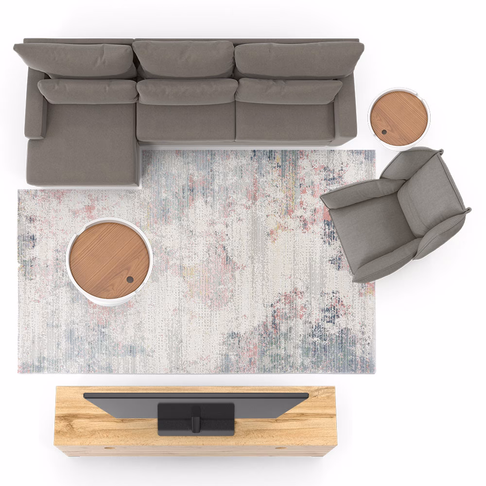 ¿Cómo colocar una alfombra debajo de un sofá?