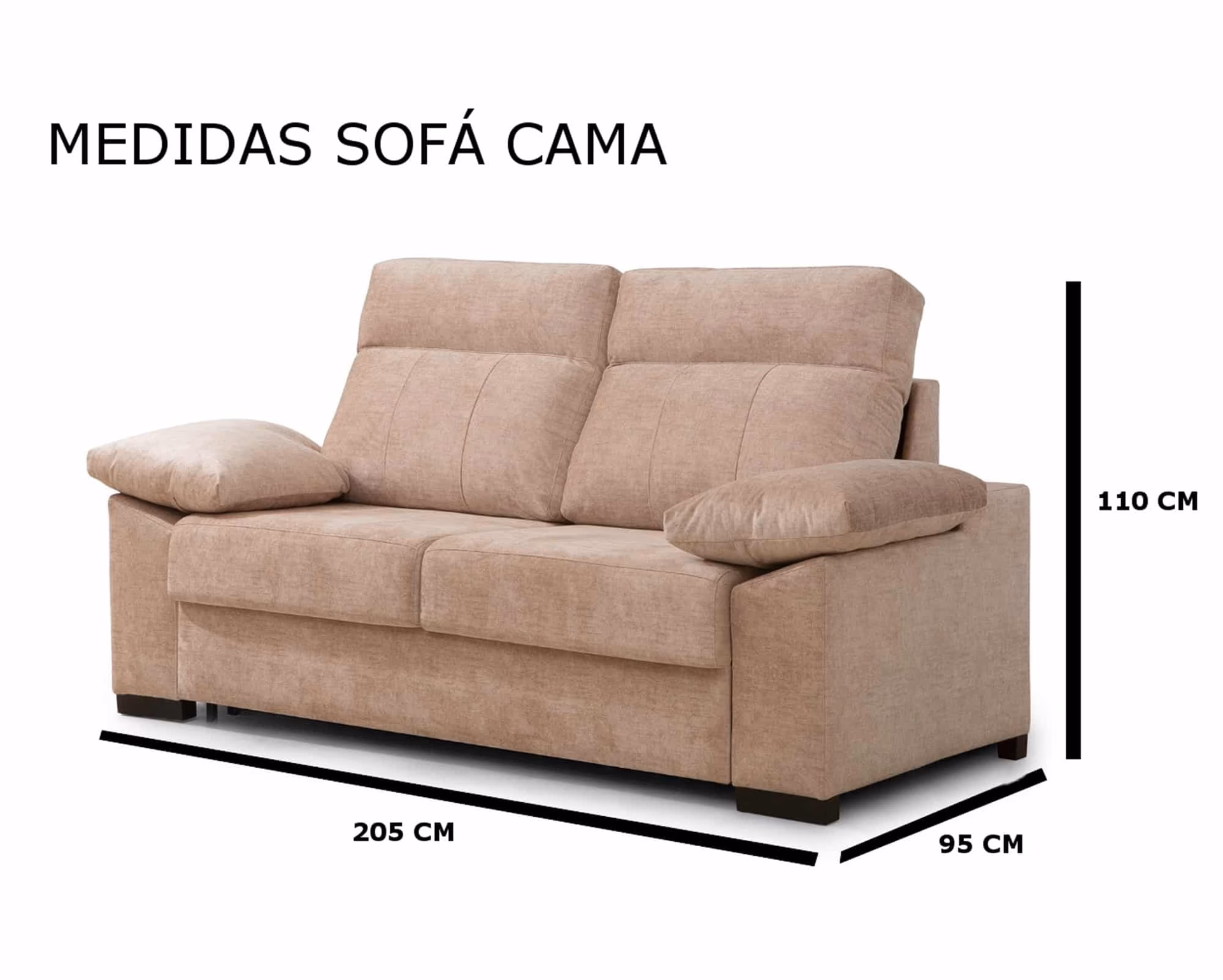 ¿Cuánto mide un colchón de sofá cama?