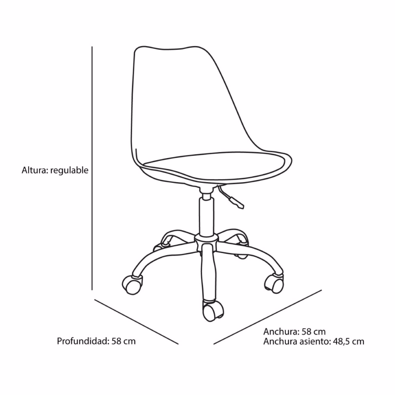 ¿Cuál es la altura de la silla Eames?