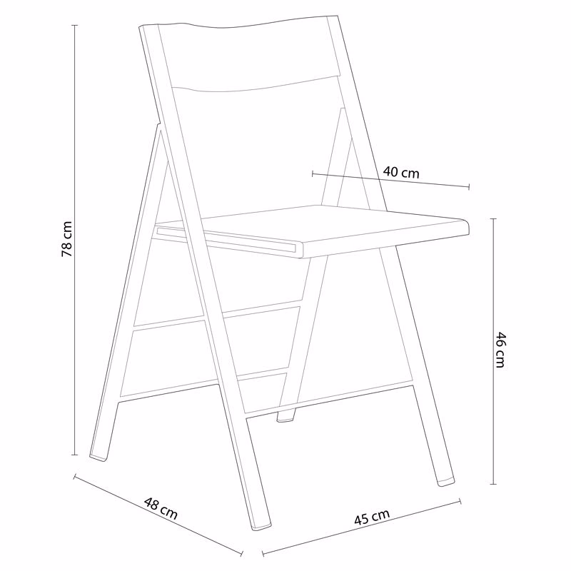 ¿Cuál es la altura estándar del asiento de una silla plegable?