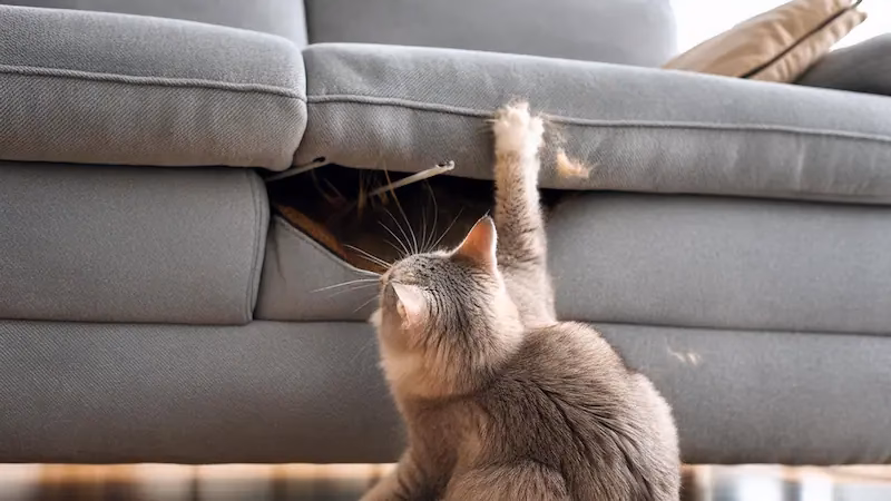 ¿Cómo hacer que un gato deje de rascar?