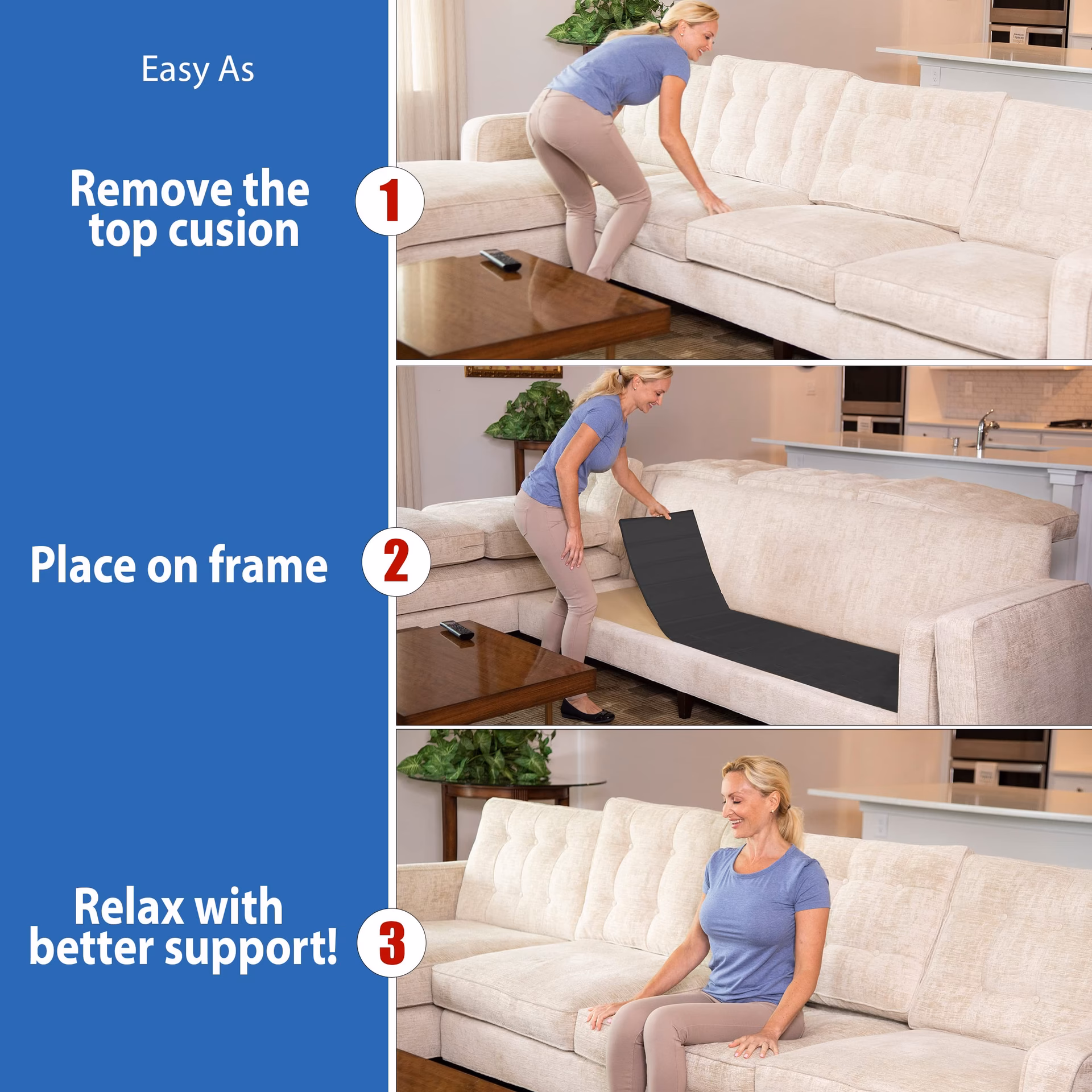 ¿Qué se pone debajo de un sofá hundido?