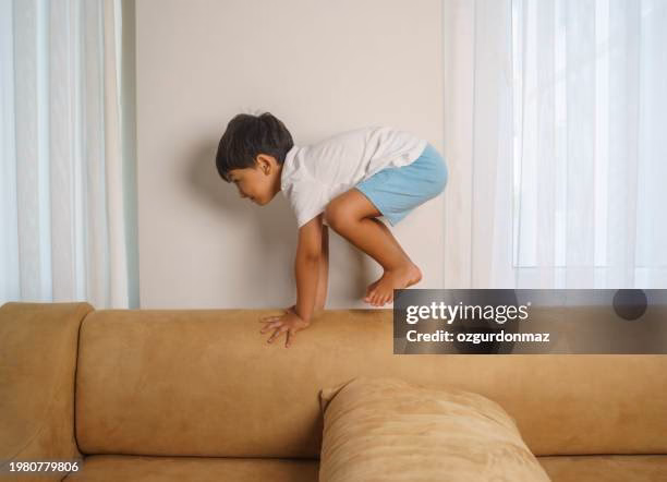 What age do babies learn to get off the couch?
