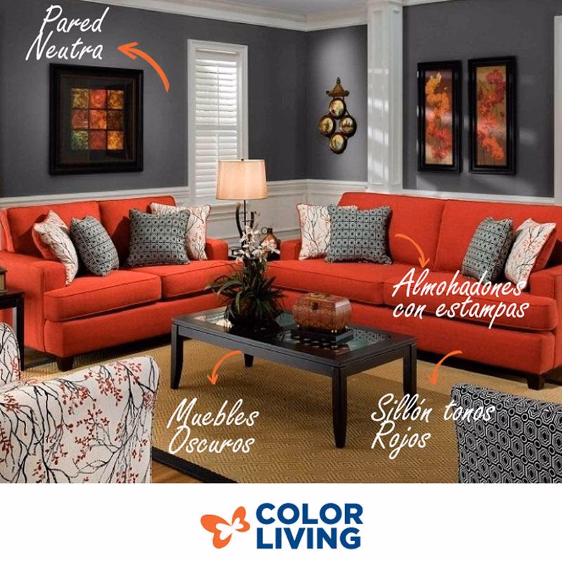 ¿Qué colores combinan mejor con un sofá rojo?