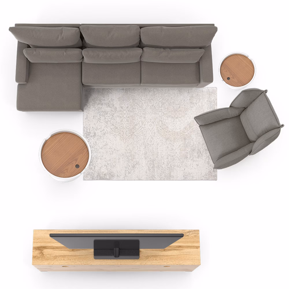 ¿Cómo colocar una alfombra con un sofá esquinero?