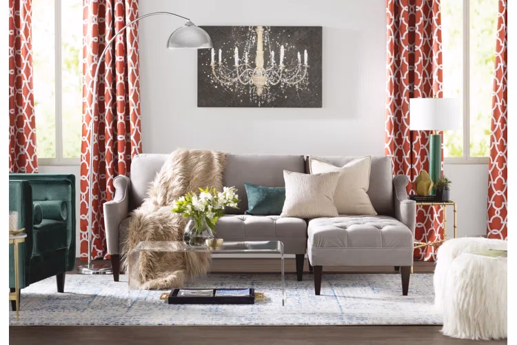 What color curtains go with red?