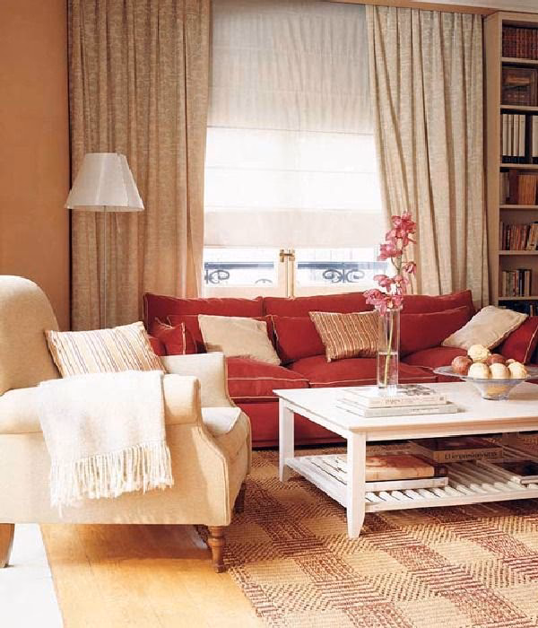 Should curtains be lighter or darker than the sofa?