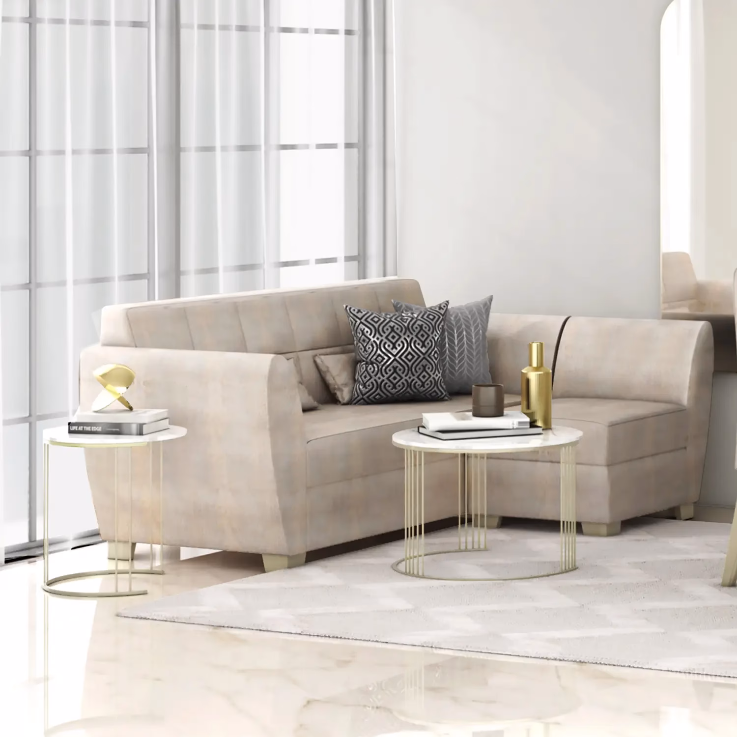 ¿Dónde debo colocar mi sofá en forma de L?