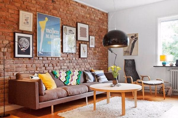 ¿Qué colores combinan con una pared de ladrillos?