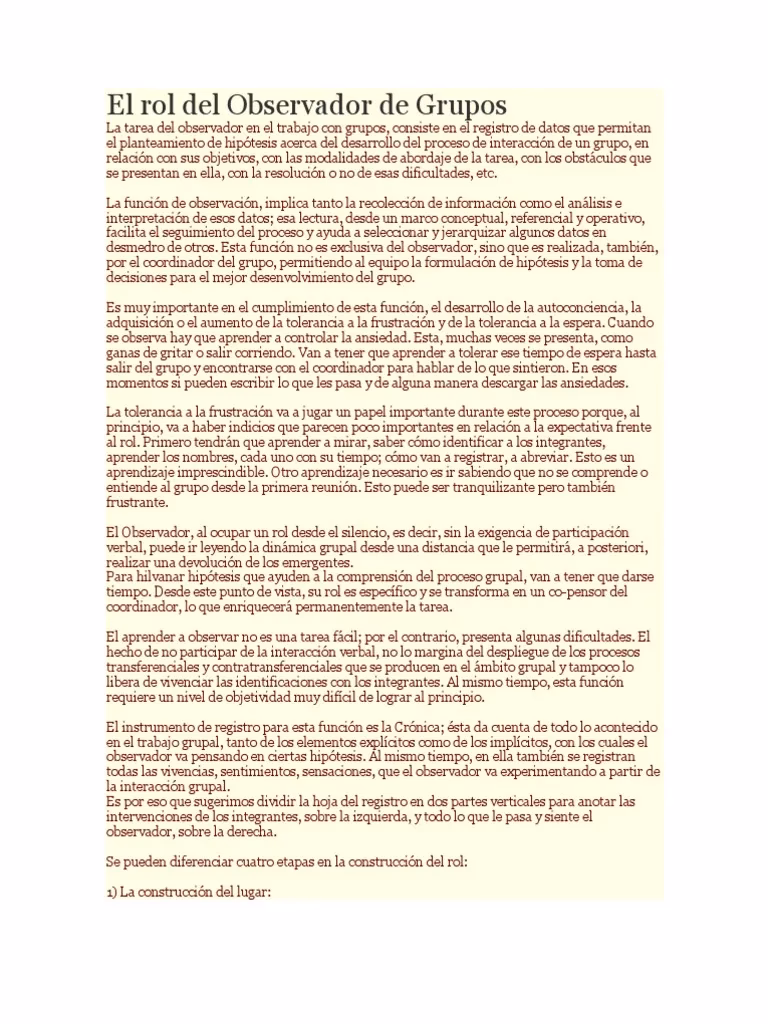 ¿Cuáles son los 4 roles según Pichon Riviére?