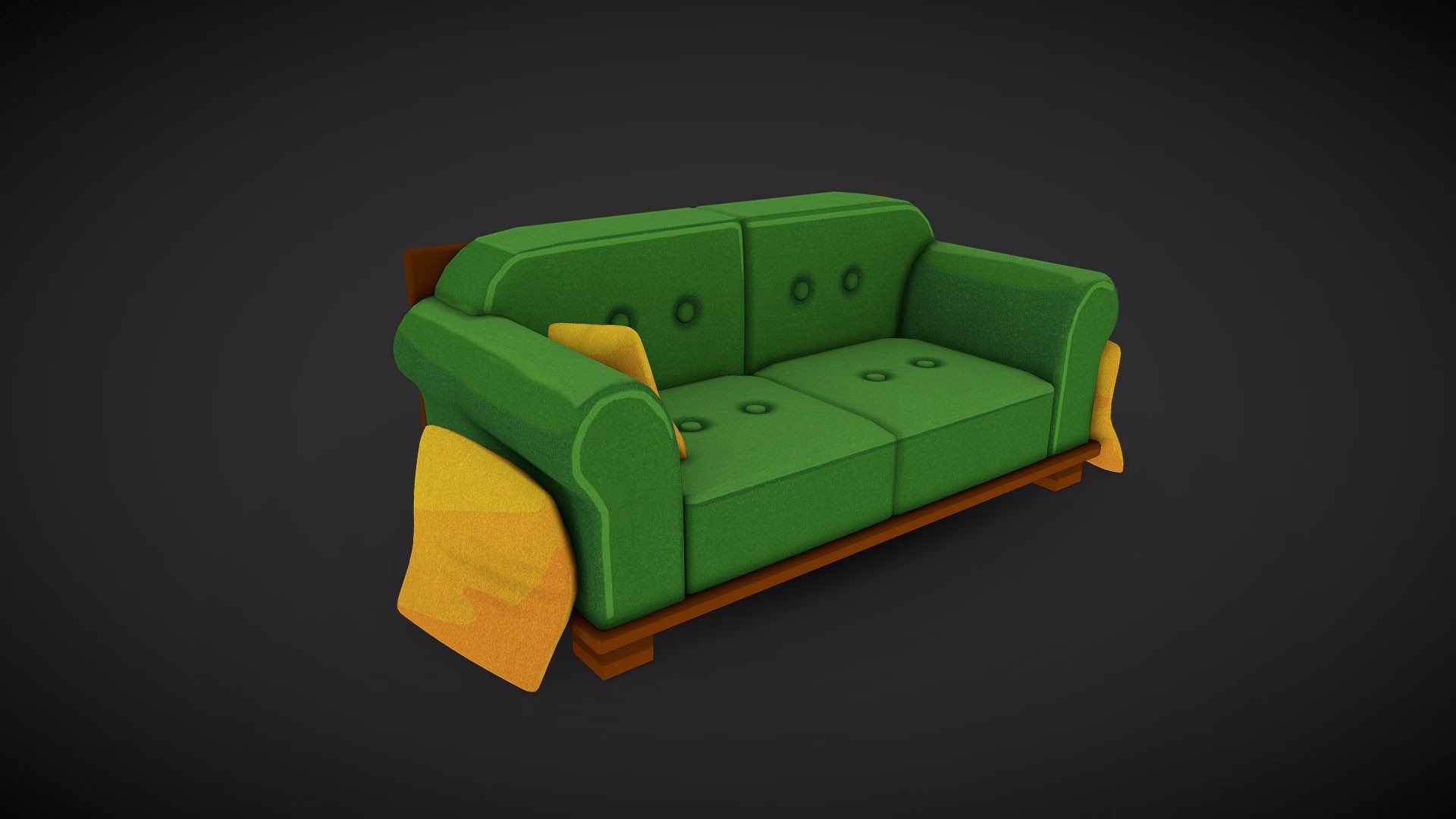 How to tone down a green sofa?