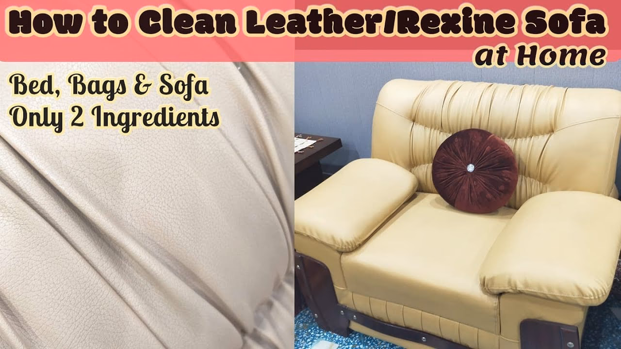 How do I clean my Rexine sofa at home?