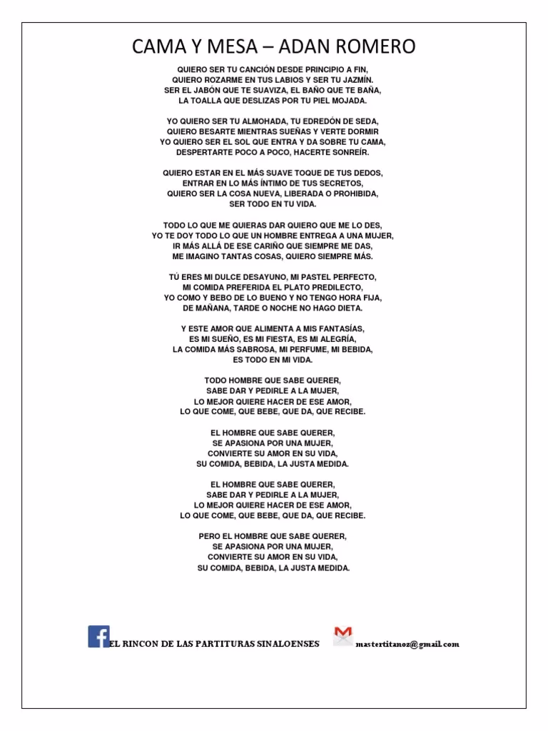 ¿Quién es el compositor de la canción Cama y Mesa?