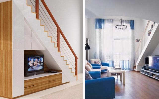 ¿Puedes poner un televisor debajo de las escaleras?