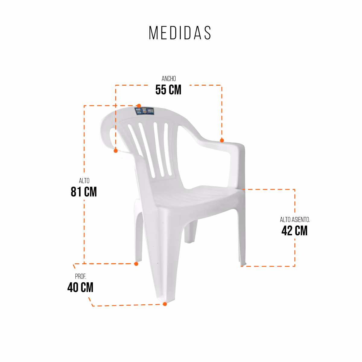 ¿Cuánto miden las mesas de 8 sillas de plástico?