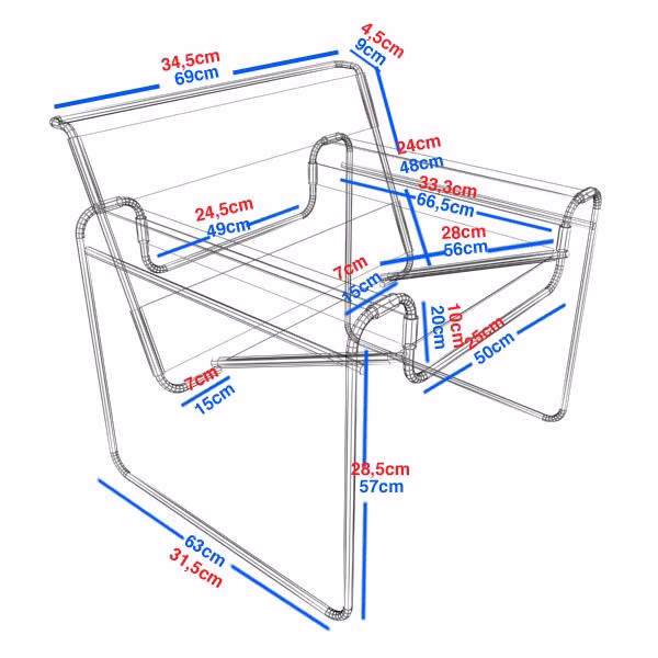 ¿Cuál es el diámetro del tubo de la silla Wassily?