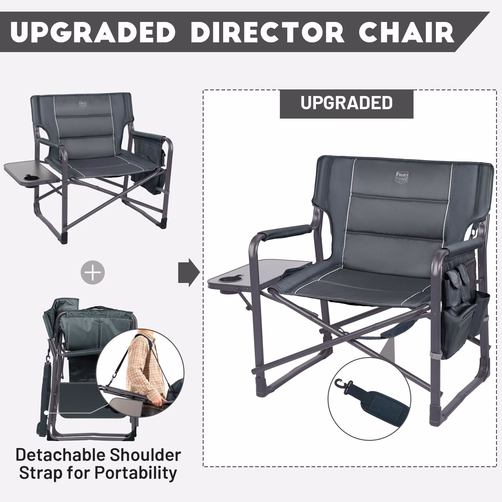 ¿Cuál es la altura del asiento de una silla de director?