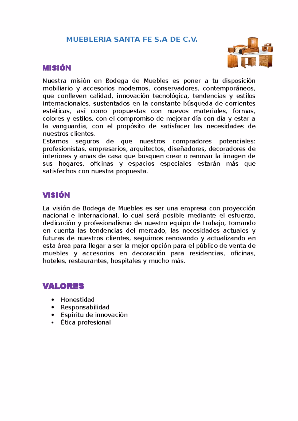 ¿Cuál es la visión de una carpintería?