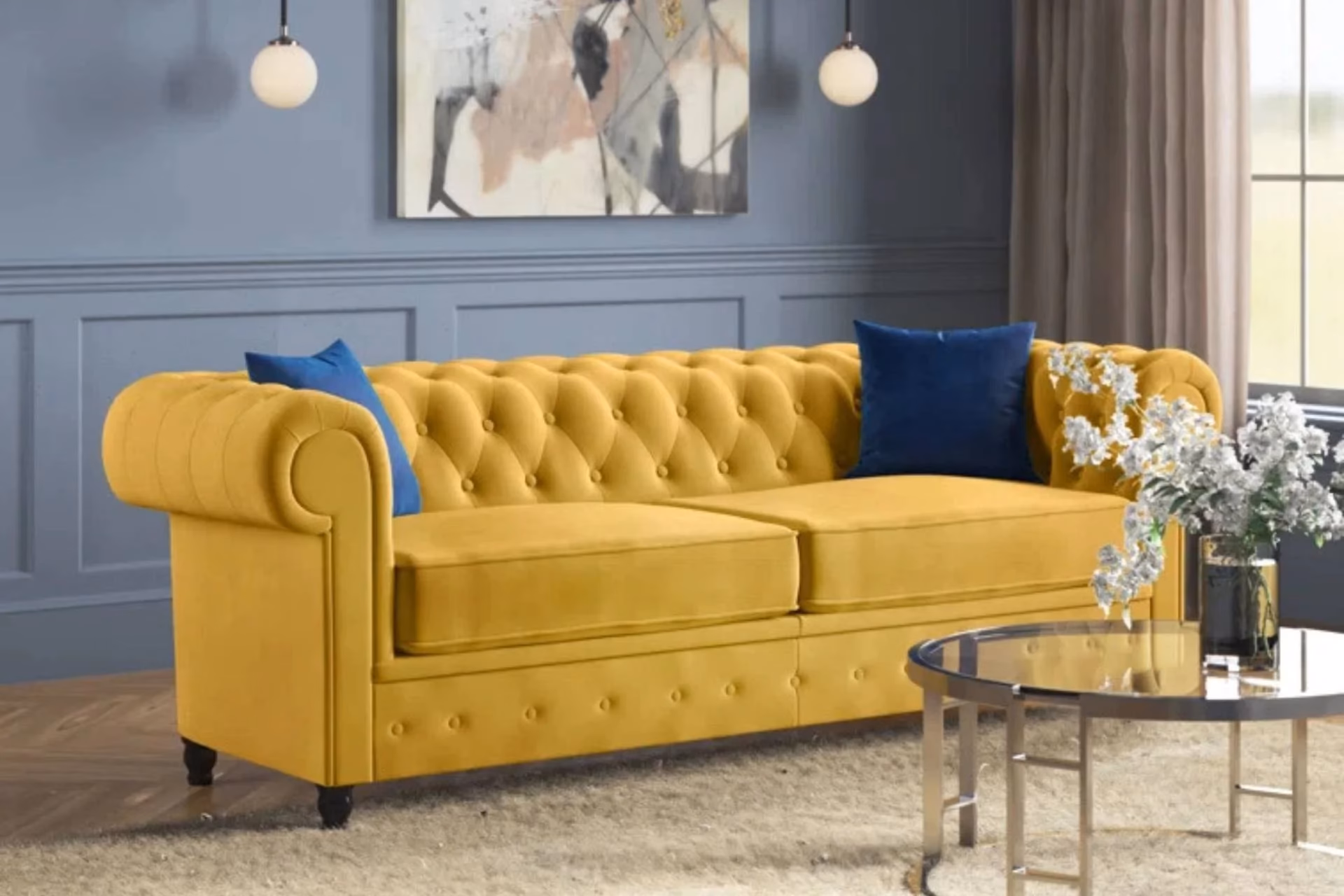 What color compliments mustard?