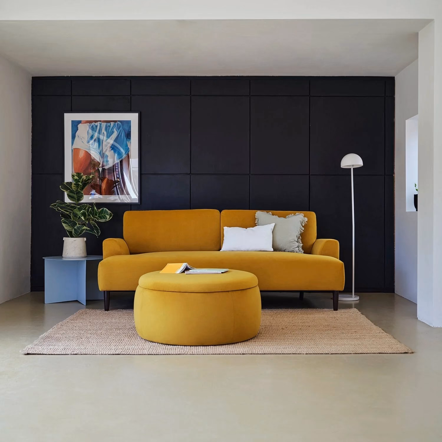 What color compliments mustard?