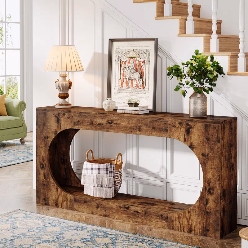 How wide should a sofa console table be?