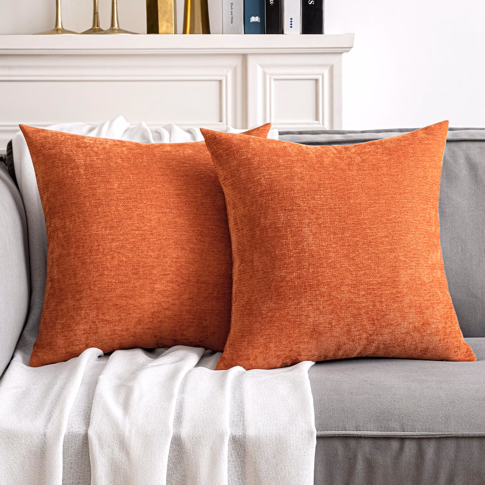What color pillows go with orange?