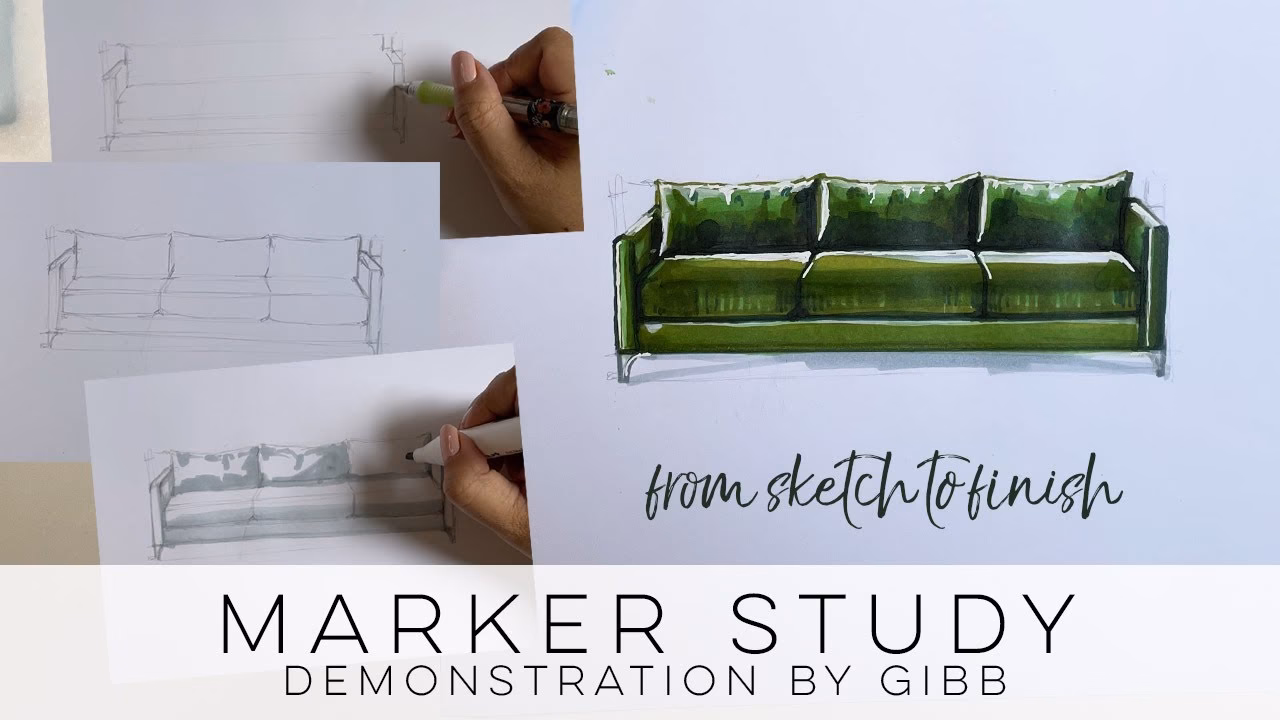 How do you render leather with markers?