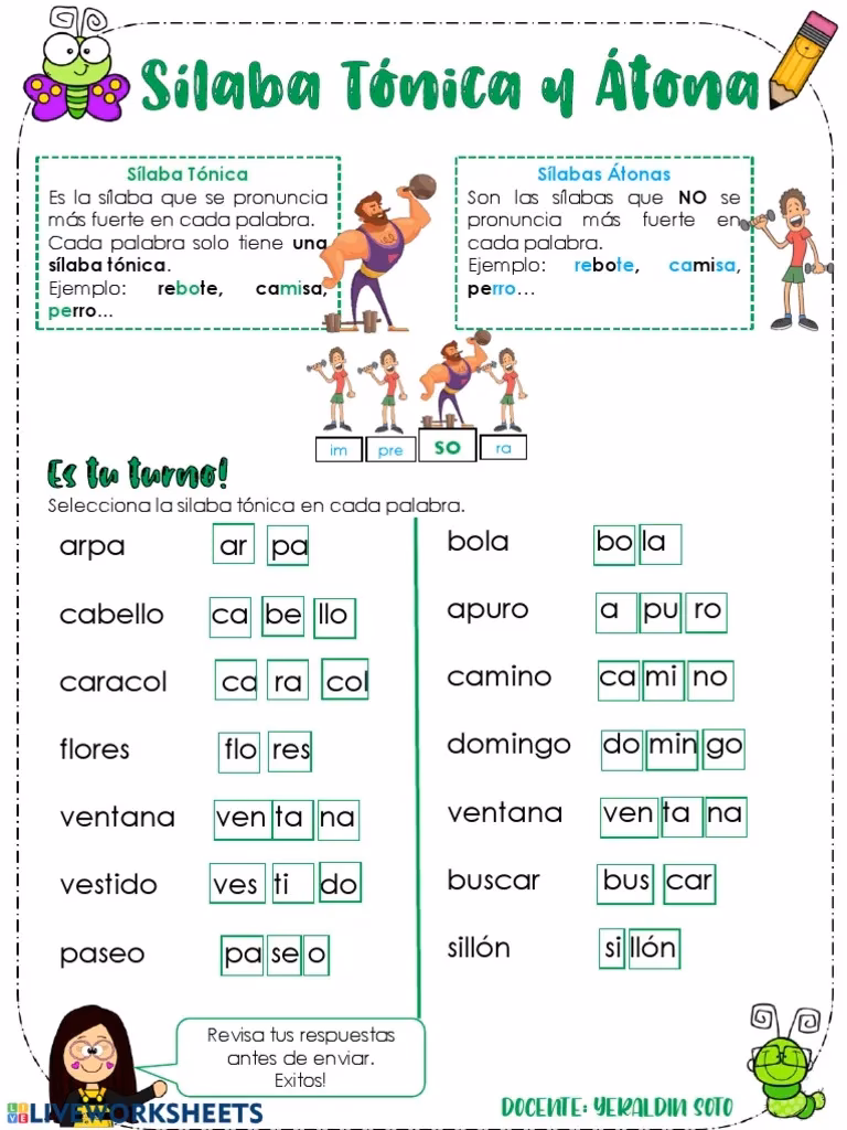 ¿Dónde lleva la sílaba tónica la palabra el?