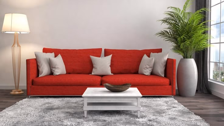 ¿Qué color de pared combina con un sofá rojo?