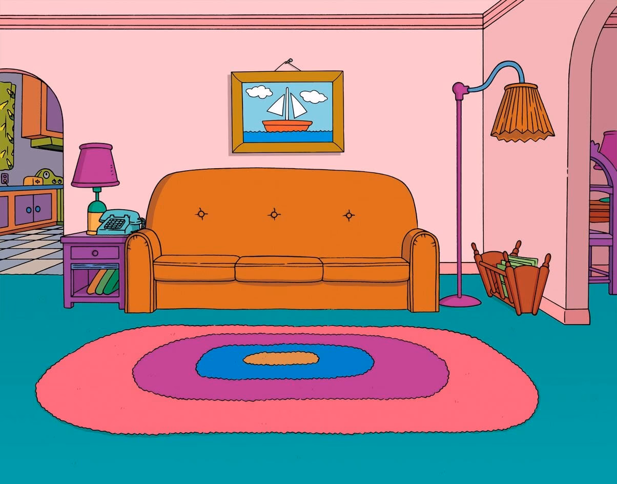 What color is the couch on The Simpsons?