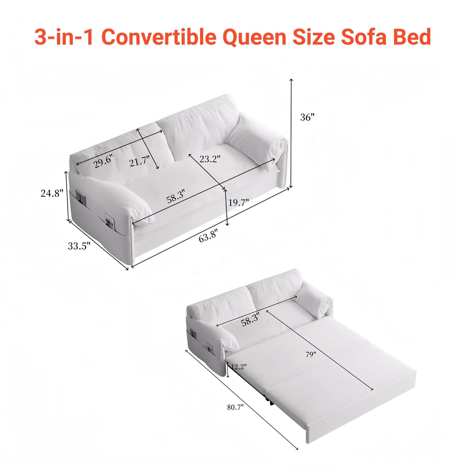 What are the dimensions of a full-size sleeper sofa mattress?
