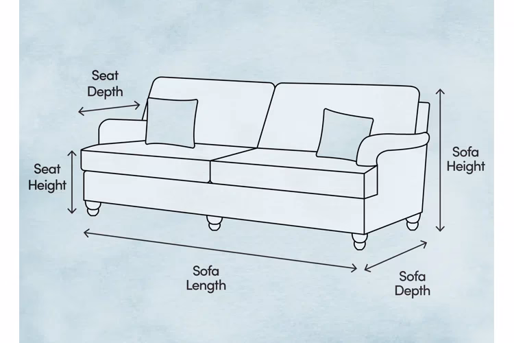 What is the standard height of a 2 seater sofa?