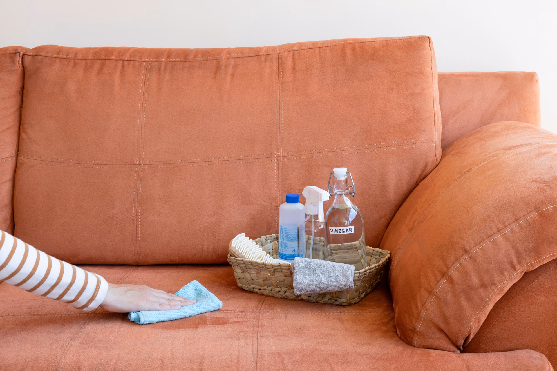 How do you clean a suede couch?