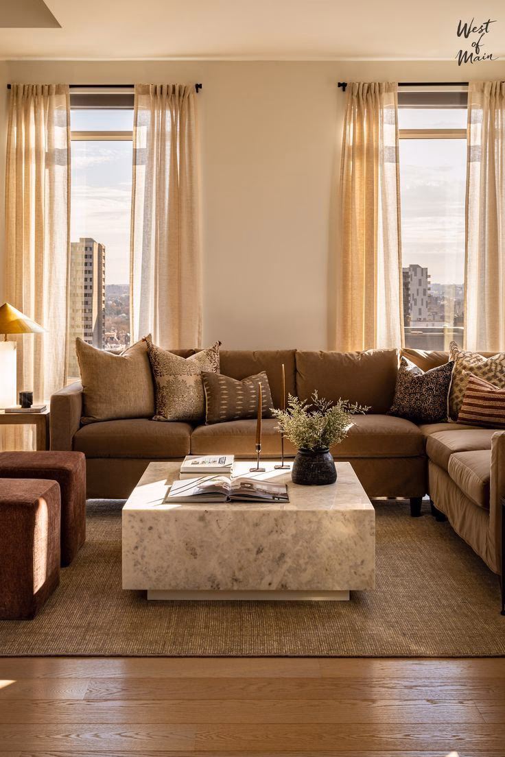Which color combination is best with brown furniture?